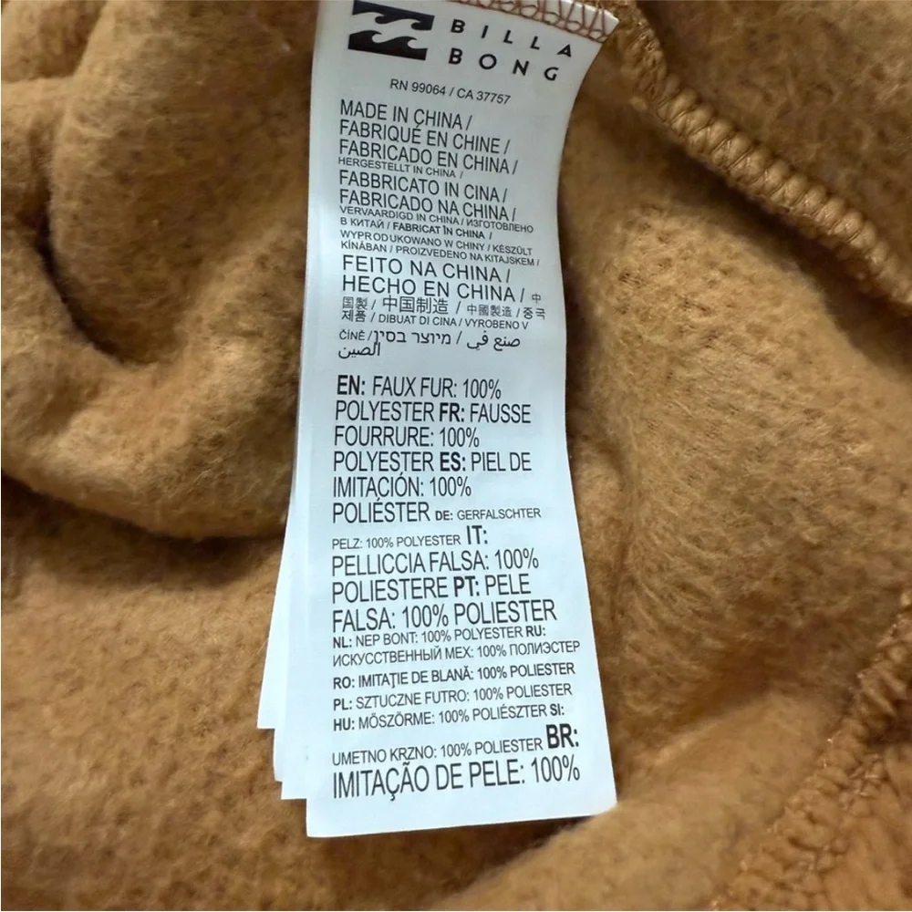 Pullover Textured Billabong Women's Tan Jacket NWT Time Off in Medium or XL - Picture 7 of 9